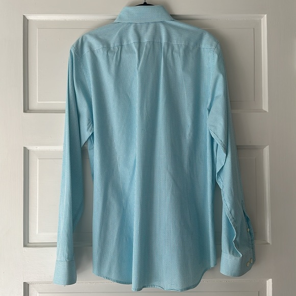 Express Men’s fitted dress shirt in light blue motif - Picture 5 of 5